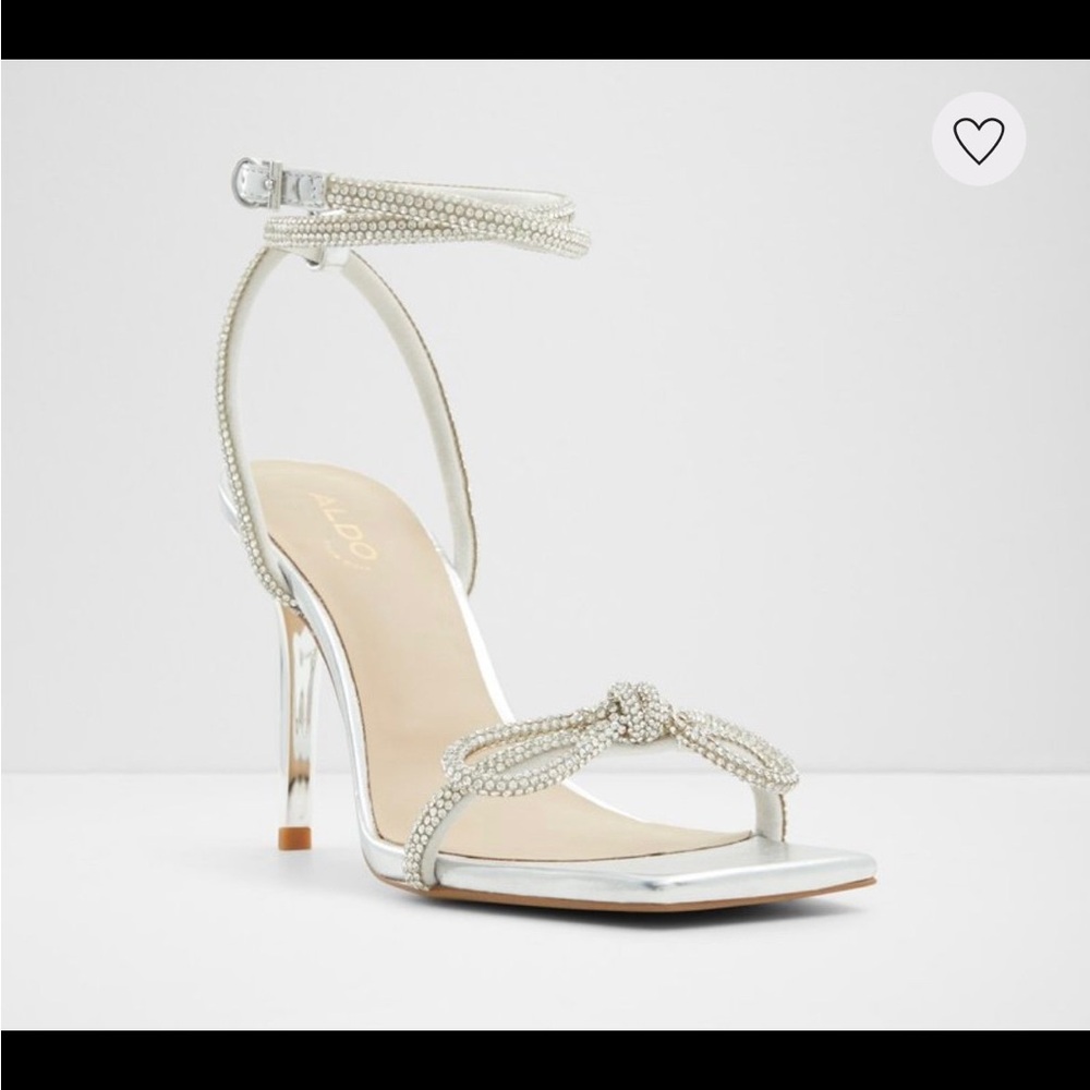 Aldo Silver Bow Stiletto Heels